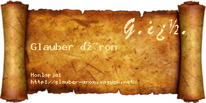 Glauber Áron névjegykártya